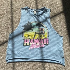 Distressed Hawaii Muscle T Shirt